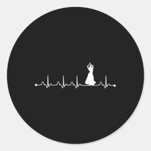 Heartbeat Bly Dancing Ekg Lover Runder Aufkleber