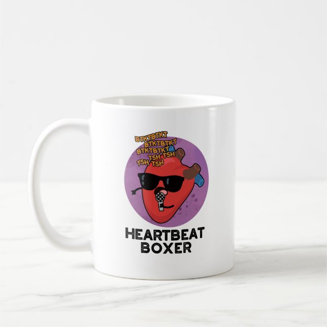 Heartbeat Boxer Funny Music Heart Pub Kaffeetasse (Links)