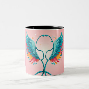 Heartbeat Brew: Stethoskop-Tasse Zweifarbige Tasse