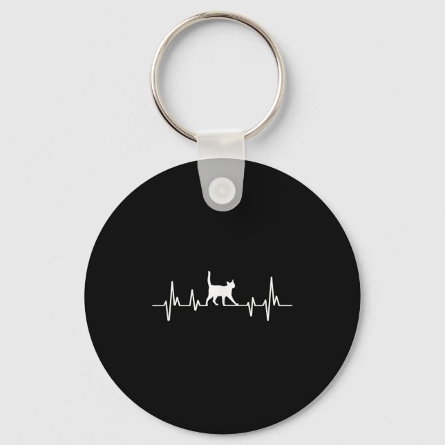 Heartbeat Cat  Schlüsselanhänger (Vorderseite)