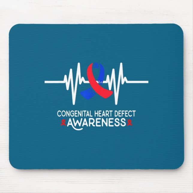 Heartbeat Chd Congenital Heart Defect Awareness Mo Mousepad (Vorne)