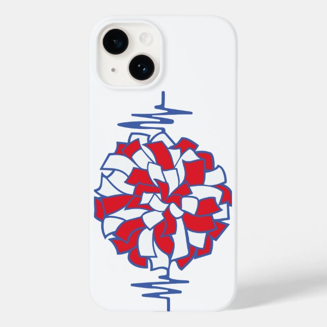 Heartbeat Cheer Pom-Pom Graphic Case-Mate iPhone 14 Hülle (Rückseite)