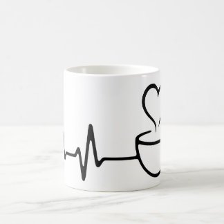 Heartbeat Coffee Line Art Design Kaffeetasse
