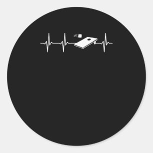 Heartbeat Cornhole Runder Aufkleber
