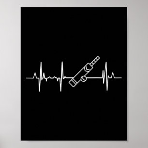 Heartbeat Cricketspieler-Herzlinie Poster