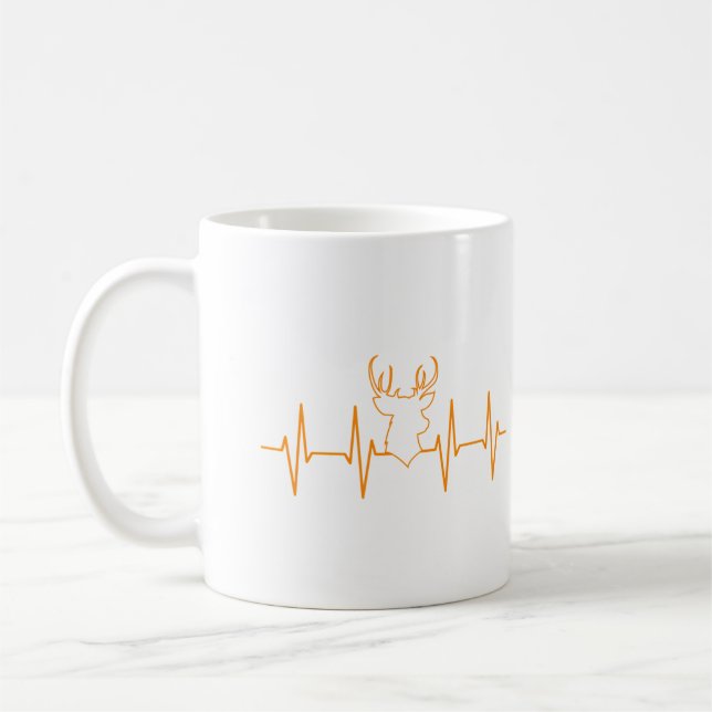 Heartbeat Deer Funny Deer Hunting For Hunter Kaffeetasse (Links)