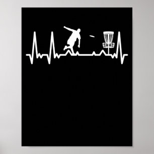 Heartbeat Disc Golf Golfer Puls Frequency Rhythm Poster