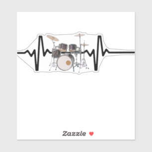 Heartbeat Drums Aufkleber