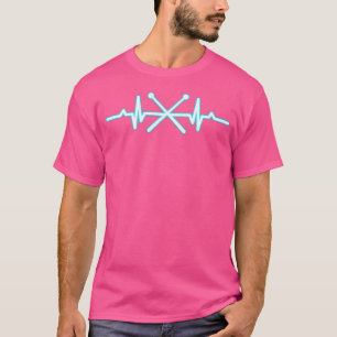 Heartbeat Drumstick Snare Bass Drums Music Drummer T-Shirt