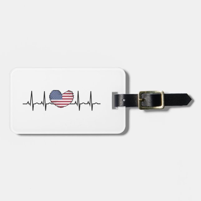 Heartbeat ECG Electrocardiographie der USA Gepäckanhänger (Vorderseite horizontal)