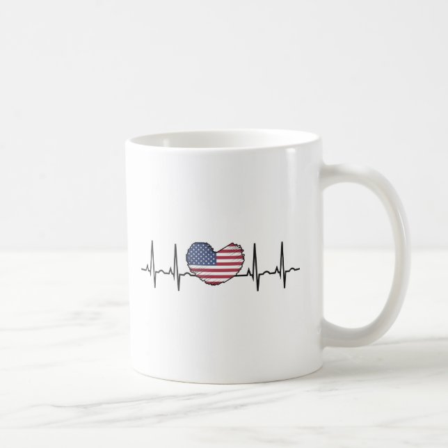 Heartbeat ECG Electrocardiographie der USA Kaffeetasse (Rechts)