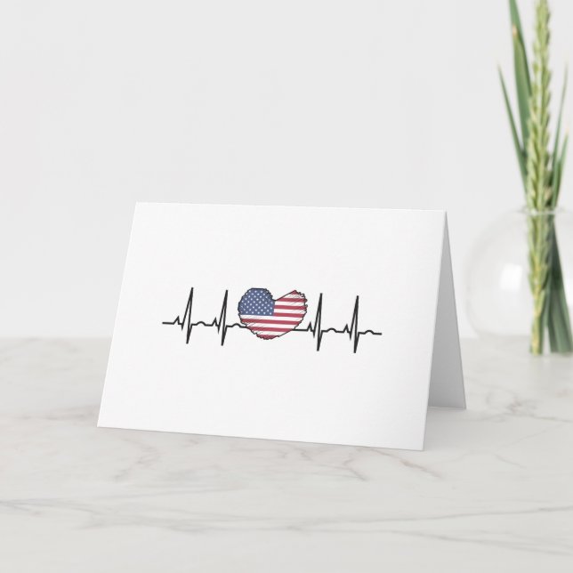 Heartbeat ECG Electrocardiographie der USA Karte (Vorderseite)