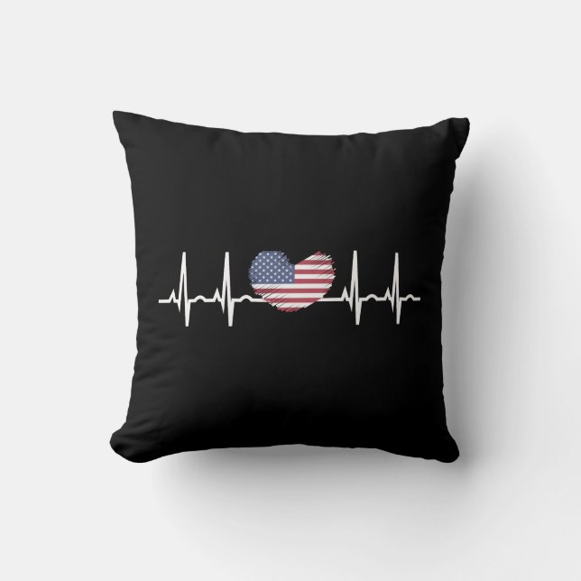 Heartbeat ECG Electrocardiographie der USA Kissen (Vorderseite)