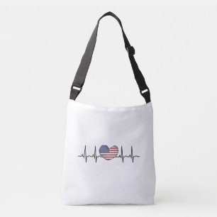 Heartbeat ECG Electrocardiographie der USA Tragetaschen Mit Langen Trägern