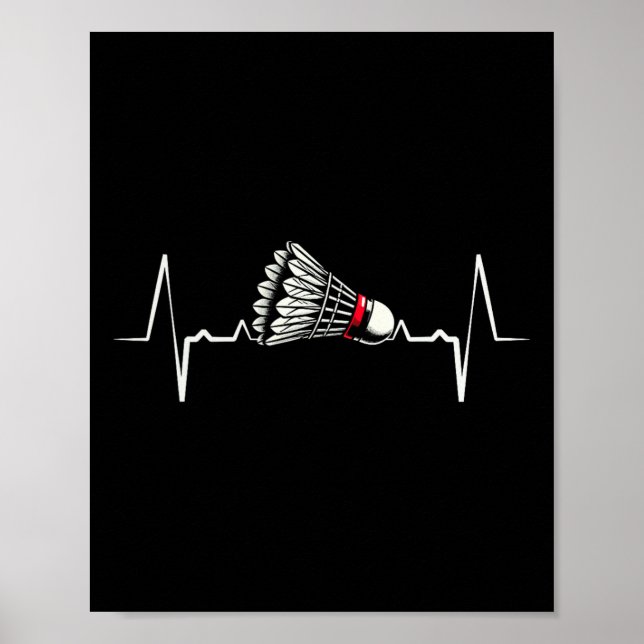 Heartbeat Ecg Shuttle Badminton Player Shuttle 2 Poster (Vorne)