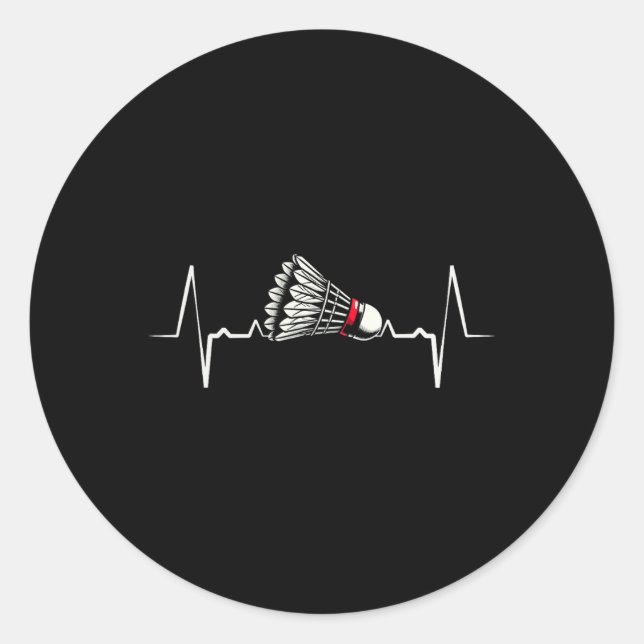 Heartbeat Ecg Shuttle Badminton Player Shuttle 2 Runder Aufkleber (Vorderseite)