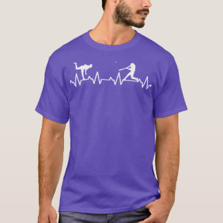 Heartbeat EKG Heat Rhythm Heart Liebe Baseball Ver T-Shirt