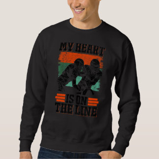 Heartbeat Ekg Puls mein Herz ist auf der Linie Fuß Sweatshirt