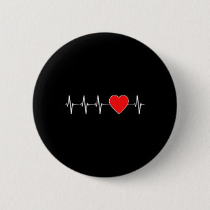 Heartbeat Ekg Rote Herzkrankheiten Bewusstsein Button