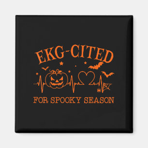 Heartbeat Ekg zitiert Spooky Cardiac Nurse Pumpkin Magnet