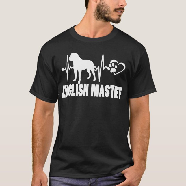 Heartbeat - English Mastiff - Dog Best Friend T-Shirt (Vorderseite)
