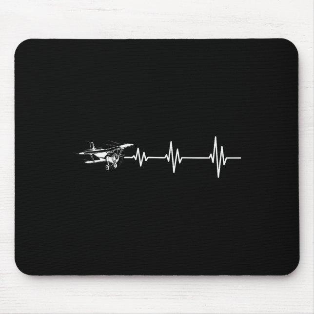 Heartbeat Flying Plane Pulse Line Retro Prop Aircr Mousepad (Vorne)