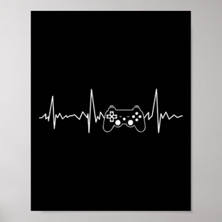 Heartbeat Funny Video Game Geschenke Jungs Männer Poster