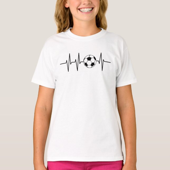 Heartbeat Fußball | Fußballball-Lüfter | Fußball T-Shirt (Vorderseite)