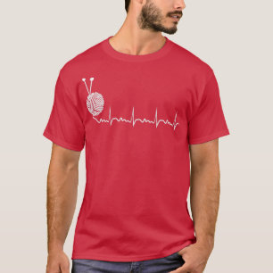 Heartbeat Garn Knittern Geschenkgarn Knitter T-Shirt