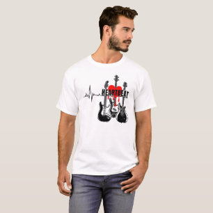 Heartbeat Gitarren-Design T-Shirt