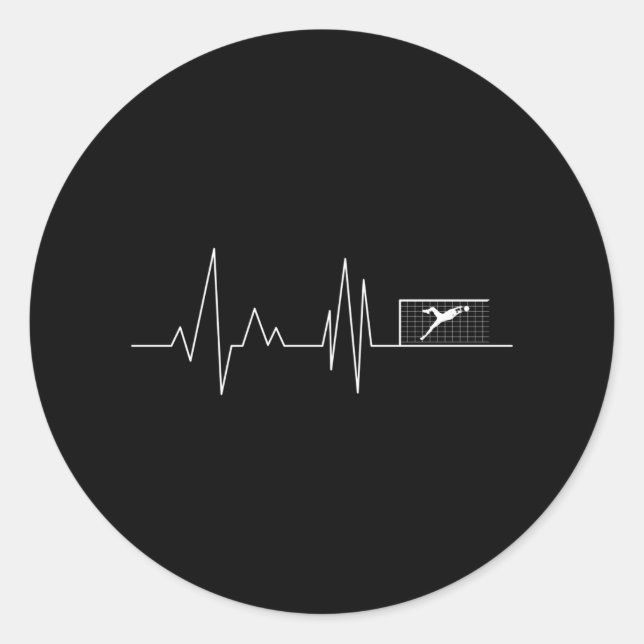 Heartbeat Goalkeeper Goalie Soccer Player Runder Aufkleber (Vorderseite)