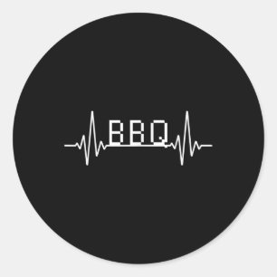 Heartbeat Grillen Grill Masters Gift Grillen Theme Runder Aufkleber