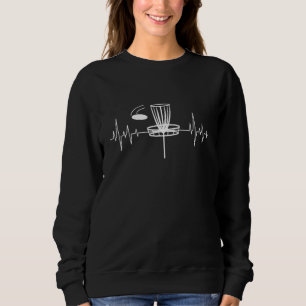 Heartbeat Heart Rate Heart Line Disc Golf Frisbee Sweatshirt