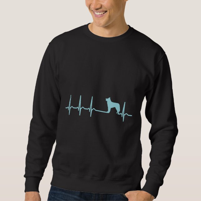 Heartbeat Husky Cool Funny Nerdy Comic Graphic H Sweatshirt (Vorderseite)