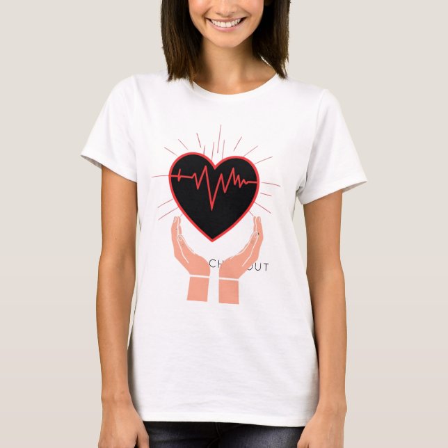 Heartbeat in Hands Nurse T-Shirt (Vorderseite)