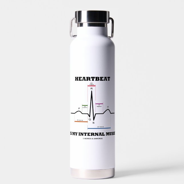 Heartbeat ist meine interne Musik EKG Sinus Rhythm Trinkflasche (Vorne)