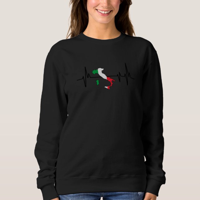 Heartbeat Italian Flag Italy Sweatshirt (Vorderseite)