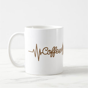 Heartbeat-Kaffee, Sepia-Design für Kaffeeliebhabe Kaffeetasse