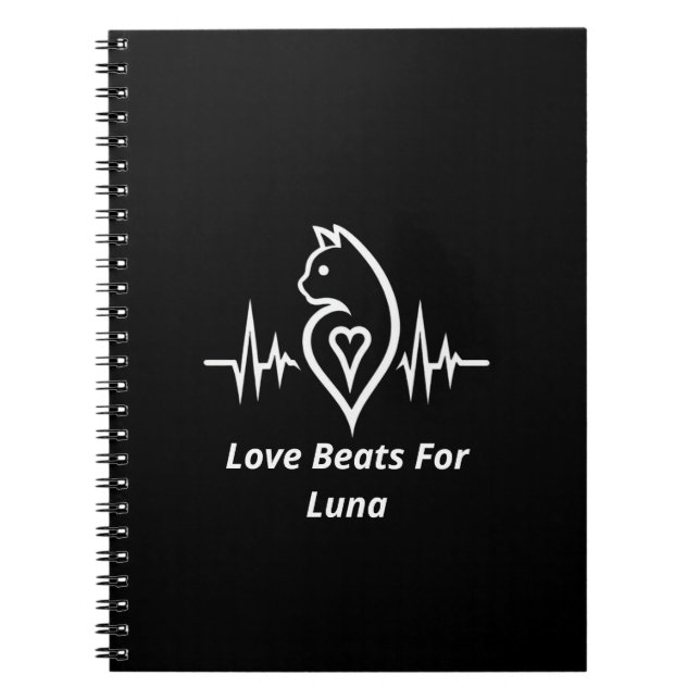 Heartbeat - Katze - Personalisierte Liebe für Haus Notizblock (Vorderseite)