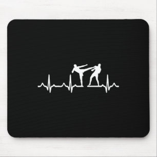 Heartbeat-Kickbox-Shirt Kick Boxing Karate T-Shirt Mousepad