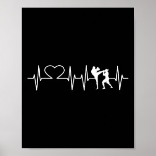 Heartbeat Kickboxing Shirt Kick Boxing Karate T-Sh Poster