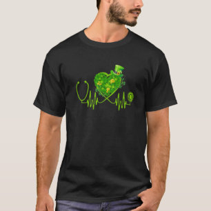 Heartbeat Kleeblatt Stethoscope Nurse RN LPN St Pa T-Shirt