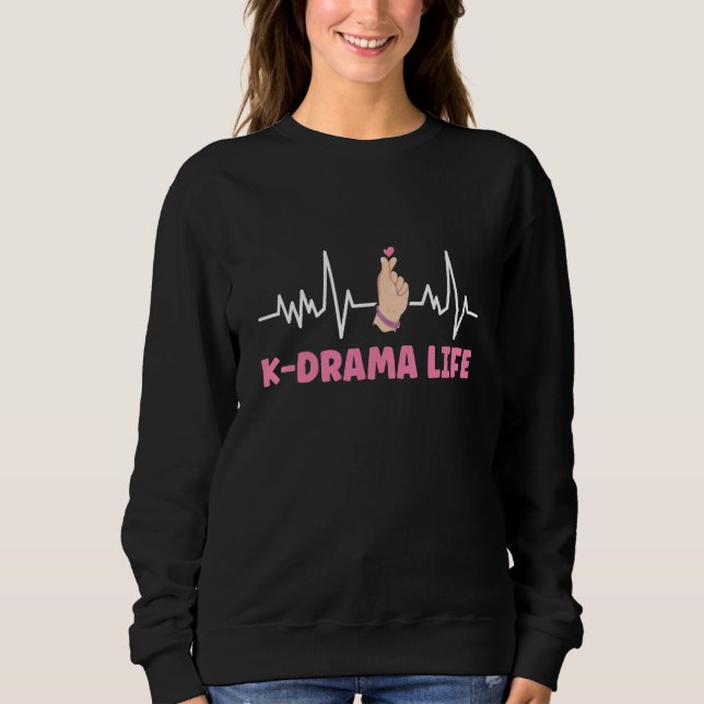 Heartbeat Korean Drama Love K Pop Finger Heart Kdr Sweatshirt (Vorderseite)
