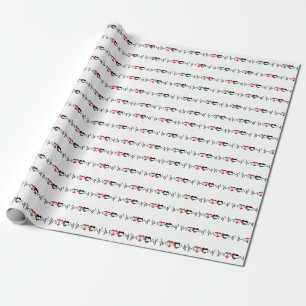 Heartbeat Libanon Palästina Unity Fahnen. Geschenkpapier