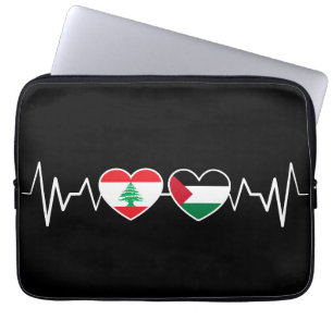 Heartbeat Libanon Palästina Unity Fahnen. Laptopschutzhülle