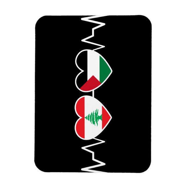 Heartbeat Libanon Palästina Unity Fahnen. Magnet (Vertikal)