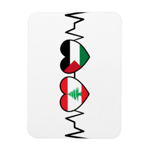 Heartbeat Libanon Palästina Unity Fahnen. Magnet