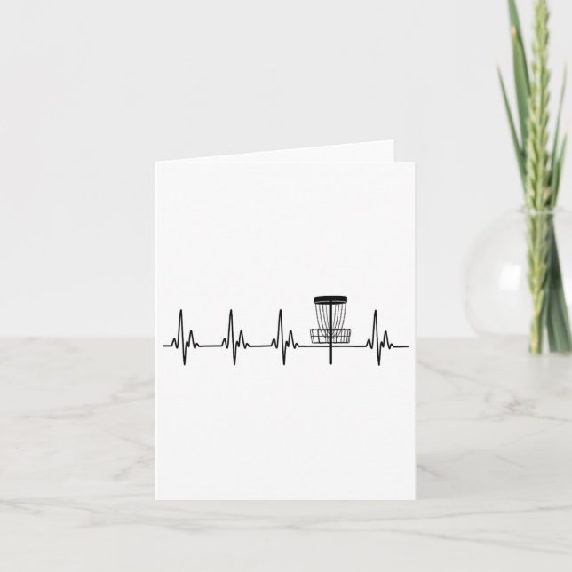 Heartbeat Liebe Disc Golf Funny Karte (Vorderseite)