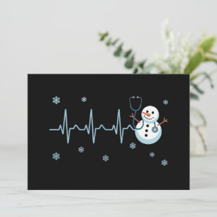 Heartbeat Nurse Snowman Weihnachten