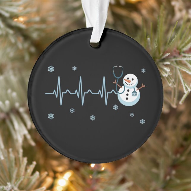 Heartbeat Nurse Snowman Weihnachten Ornament (Baum)